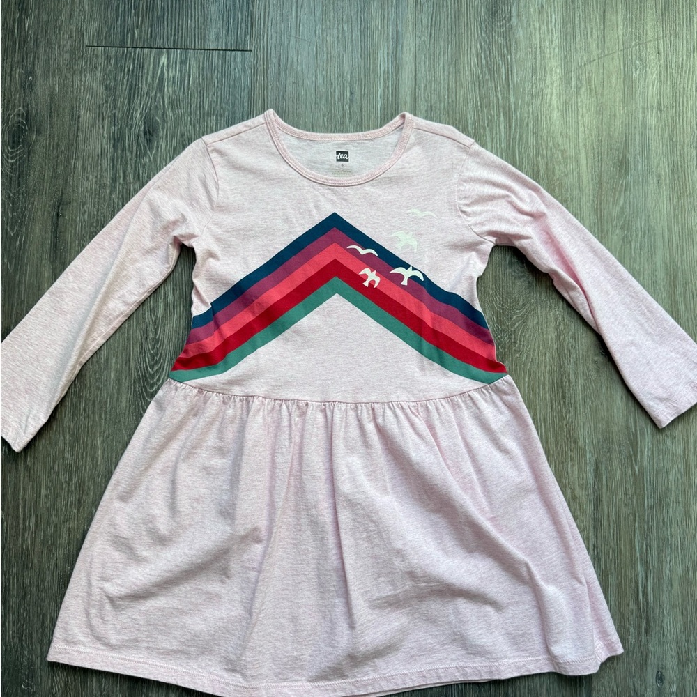 NWOT Tea Collection Pink Rainbow Dress